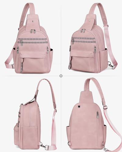 Large Sling Bag for Women (Pink Retro Style)