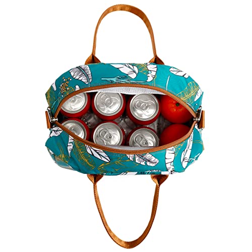Insulated Lunch Bag With Shoulder Strap for Women (Feather)