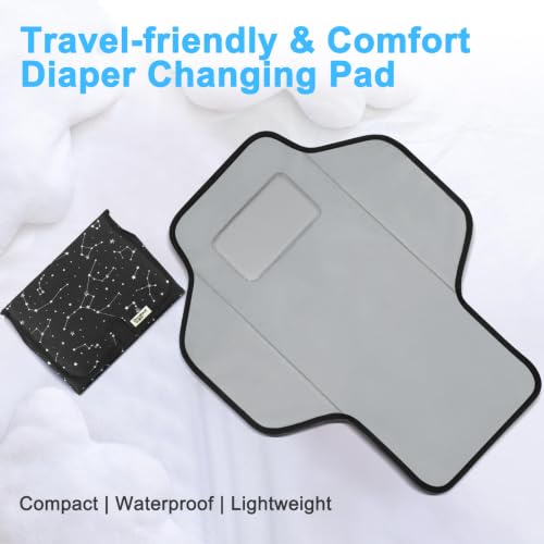 Baby Portable Changing Pad Travel (Black-Star)
