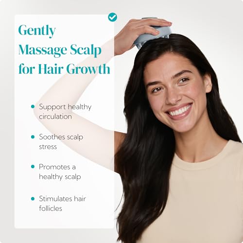 2 Pack Large Scalp Massager Scrubber Shampoo Brush for Hair Growth (New Grey & Beige)