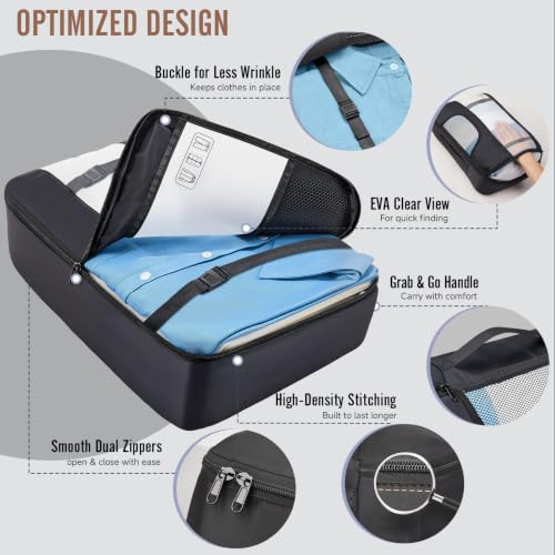 10 Set 8 Set Packing Cubes for Travel Essentials (01 Black)