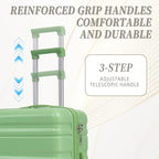 3 Piece Luggage Sets (Green-ABS)