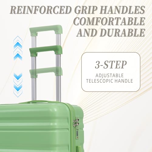 3 Piece Luggage Sets (Green-ABS)