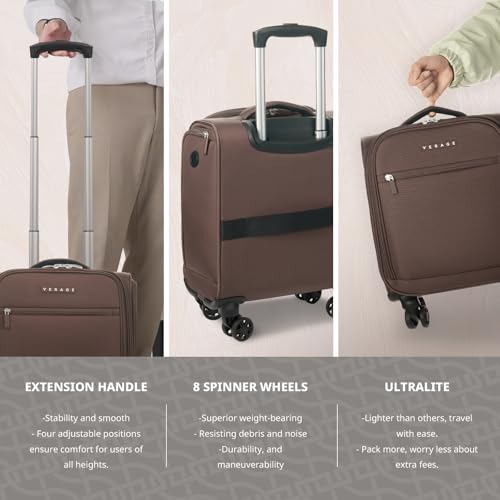 Underseat Carry On Luggage with Wheels (Chestnut Brown / Basic Underseat)