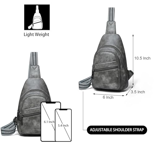 Sling Bag Crossbody Bags for Women Small Cross Body Bag Fanny Packs Chest Sling Purse for Daily Travel Leisure Sport (2-2 Dark Grey)