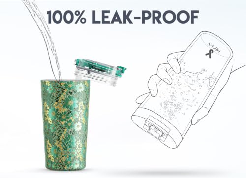 18 oz Insulated Travel Coffee Mug (Emerald Bloom / 18 Ounces)