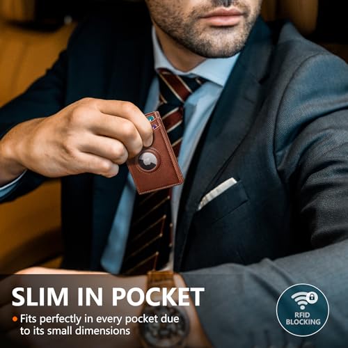 Airtag Wallet for Men (Brick Brown065)