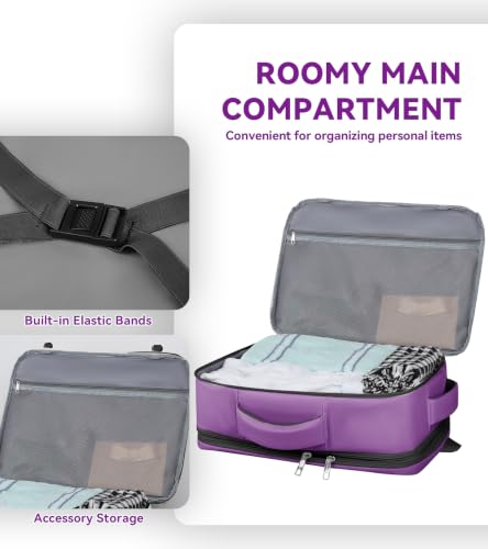 Carry On Backpack Airline Approved (Purple / 17.3 Inch (20''x13''x10''))