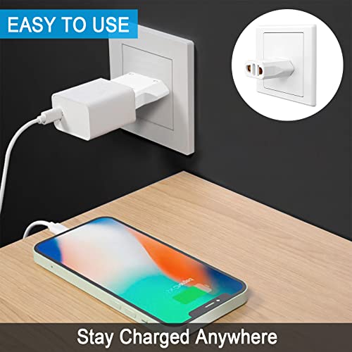 10 Pack European to US Plug Adapter (White)