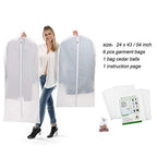 Garment Bags for Hanging Clothes (24" x 43"/54" 6 Pack / Translucent)