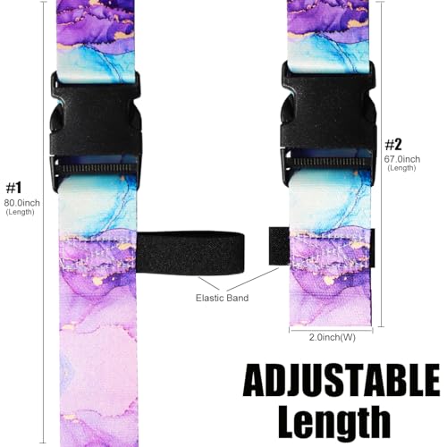 Luggage Straps for Suitcases TSA Approved (Blue Marble)