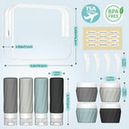 14pack Travel Bottles for Toiletries (Gray)