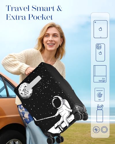 Luggage Cover for Suitcase Tsa Approved Protector (Medium (24-27 inches) / Astronaut)