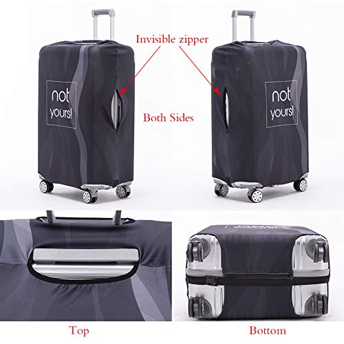 Travelkin Luggage Covers For Suitcase Tsa Approved Suitcase Cover Protector (Black Stripe / XL)