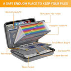 Fireproof File Organizer with Lock (15.5" x 11.5" x 3"(colorful) / Gray)