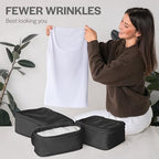 Compression Packing Cubes for Travel (4-Pack / Black)