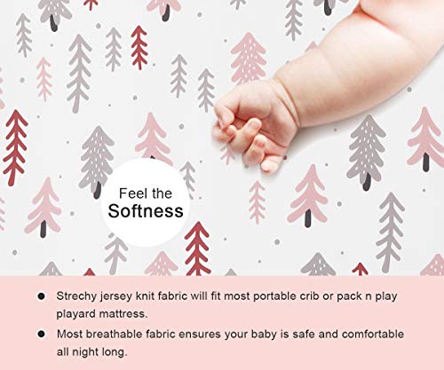 Stretch Fitted Bassinet Sheet Set BROLEX 2 Pack Cradle Sheets for Bassinet Pad (Jungle Animals / 32x16 Inch)