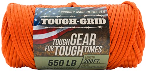 550 Paracord 100% Nylon (Neon Orange / 200 Ft.)