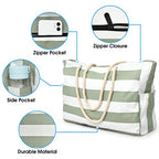 Beach Bags for Women Large Waterproof Beach Tote Bag Zipper Beach Bags Waterproof Sandproof Swim Pool Bag Large Tote (Light Green)
