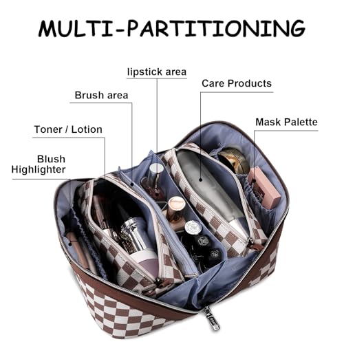 Travel Makeup Bag Organizer Cosmetic Bag (07-B-Coffee)