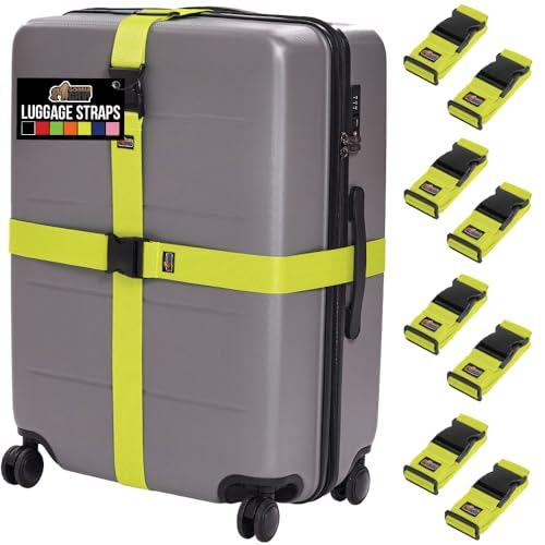 Heavy Duty Luggage Straps for Suitcase (Yellow)