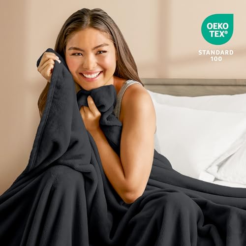 Fleece Blanket Luxury Microplush (Twin/Twin XL / 05 - Black)