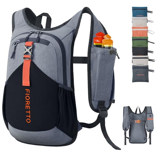 10L Hiking Backpack for Men Women Lightweight Foldable Small Daypack for Travel Camping Outdoor (Grey and Black / 10l)