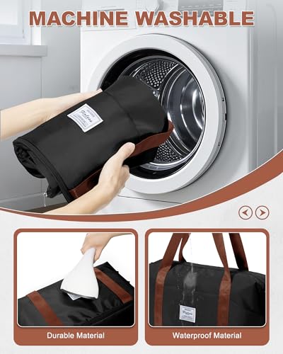 Foldable Duffle Bag For Travel Women Men SA Approved Personal Item Bags (A98-blackbrown-expandable / X-large)