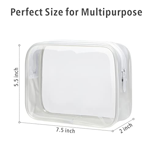 Clear Makeup Bag Travel (Y- Bright White / Medium Set)