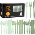 360 Pieces Gradient Sage Green Plastic Cutlery Set (Gradient Sage Green)