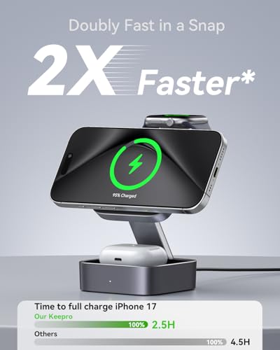 3 in 1 Wireless Charging Station for Apple Devices (Black)