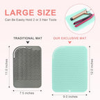 Plus Size Silicone Heat Resistant Mat for Hair Tools (Green)