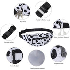 Large Cow Print Crossbody Bags for Women Cute Fanny Pack Belt Bag (Cow Print White / Large)