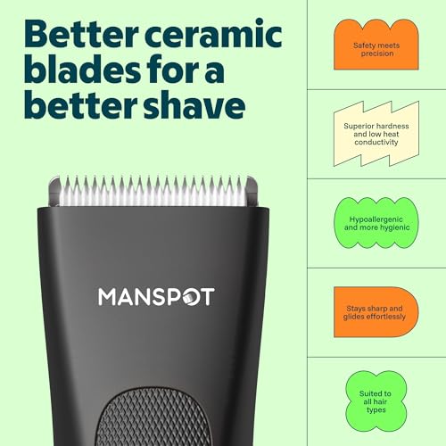 Manscape Groin & Body Hair Trimmer for Men (Black)