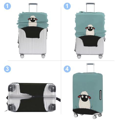 Luggage Cover Washable Suitcase Protector Anti (Little Sheep / S(fits 20-22inch suitcase))