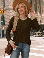 Fall Outfits for Women 2026 Long Sleeve Shirts for Women Tops Trendy Womens Sweaters Lightweight Fashion Business Dressy Casual School Outfits for Teachers Work Chocolate Brown (X-Large / 05-brown)