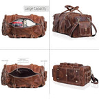 Large duffel bags for men holdall leather travel bag overnight gym sports weekend bag (28" X-Large / TAN BROWN)