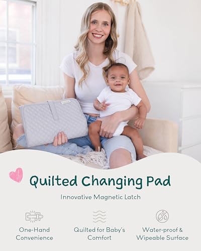 Baby Changing Pad Portable (Heather Gray / Large)