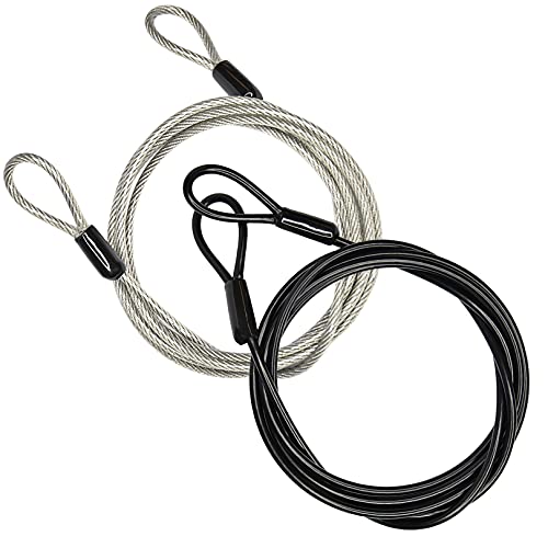 100CM 3.3ft 3mm Outdoor Travel Security Cable Lock (3.3FT-2 Pack)