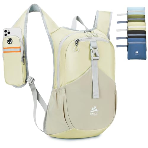 15L Small Hiking Backpack for Men Women Lightweight Packable Backpack Foldable Casual Daypack for Camping Travel Outdoor (Beige)