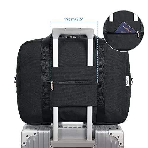 For Spirit Airlines Personal Item Bag 18x14x8 Foldable Travel Duffel Bag Underseat Carry on Luggage for Women and Men 30L (Black / 30L)