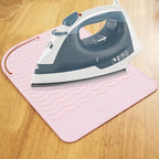 Flat Iron Silicone Mat and Travel Case for Hair Tools (Blush)