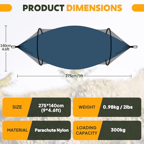 Ultra Light Travel Camping Hammock Pop (Navy Blue)