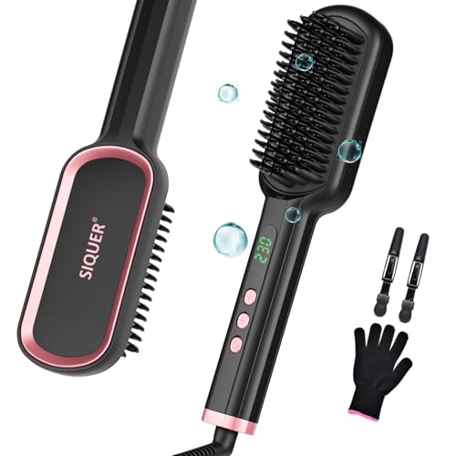 Hair Straightener Brush (Black)