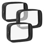 TSA Approved Toiletry Bag Clear Quart Size Travel Bags Makeup Bag (Black / 3 Pack)