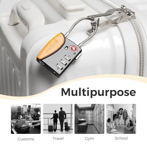 TSA Approved Travel Luggage Locks (Orange / 1 Pack)