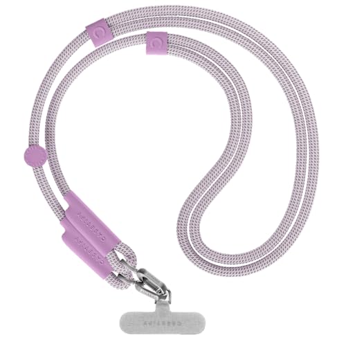 8mm Rope Cross Body Strap with Card (8mm / Lilac With Sliver Clasp)