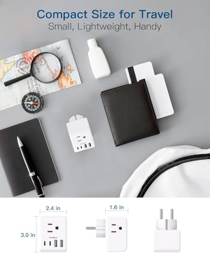 2 Pack Germany France Travel Plug Adapter