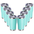 20oz Tumbler with Lid Stainless Steel Tumblers Bulk (Light Blue / 8 count)