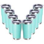 20oz Tumbler with Lid Stainless Steel Tumblers Bulk (Light Blue / 8 count)